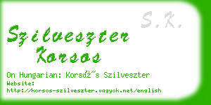 szilveszter korsos business card